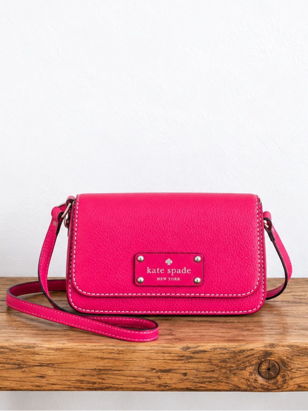 Kate Spade Pink Pebbled Leather Crossbody Bag
